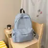 Nova Mochila Versátil Cor Sólida Estudante Simples Estilo Floresta Bolsa de Ombro Dupla Campus Grande Capacidade Mochila para Computador para o Dia a Dia