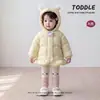 Chaqueta de algodón acolchada de invierno súper linda para niña, abrigo con capucha 3D de estrellas para niña pequeña, ropa de invierno para niños pequeños, elegante abrigo de algodón