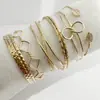 Joias Transfronteiriças Europeias e Americanas Pulseira de Corrente Simples Personalizada Pulseira Aberta Geométrica Brilhante Moda Retrô Conjunto de Pulseiras