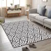Fornecimento Direto da Fábrica manta de arte listrada simples em preto e branco sala de estar quarto closet cozinha tapete de chão porta tapete atacado