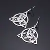 Nuevos Pendientes Colgantes Triangulares Huecos de Acero Inoxidable de Moda, Joyería de Oreja Exagerada Hip-Hop Personalizada, Transfronterizo