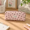 Estilo Coreano Nueva Estuchera de Lunares, Bolsa Portátil de Papelería para Estudiantes, Bolso de Mano de Gran Capacidad, Bolsa de Almacenamiento Multifuncional, Caja de Papelería