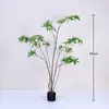 Planta Verde Artificial de Lujo Ligero Piedra de Agua Árbol de Banyan de Gama Alta Planta en Maceta de Pie para Interiores Sala de Estar Patio Decoración de Tienda Planta Verde Falsa