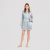 Bata de verano fina de seda para mujer, corte holgado, favorecedora para damas de honor y novias, bata para la mañana de la boda, bata de baño 100% seda de morera