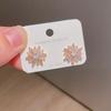 Nuevos Aretes de Circonio Flor de Hielo 2024 Diseño Niche Trendy Aretes de Temperamento Lujosos Ligeros de Alta Gama Aguja de Plata 925 Venta al por Mayor