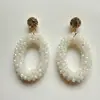 Brincos Ovais para Mulheres, Cristal Leve de Luxo, Brincos Pingente Estilo Coreano de Alta Qualidade Puramente Feitos à Mão, Joias Simples e Modernas