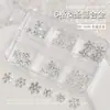 Accesorios para Uñas Copo de Nieve Navideño Pila Metálica Diamante Aleación de Oro y Plata Árbol de Navidad Guirnalda Accesorios para Uñas