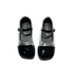 Zapatos de Cuero para Niñas 2026 Primavera y Otoño Estilo Nuevo Bloques de Color Retro Zapatos de una Sola Pieza Dulces Modernos Zapatos de Cuero con Velcro para Niñas