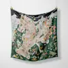 Cachecol Quadrado Pequeno Feminino Cor Creme Estilo Doce Leve 53 Seda Sintética para Viagem Férias Gravata de Bolsa Fita Decorativa