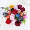 Flores de Rosa Multicolor Tela Decoración de Boda Flores de Seda Materiales de Flores Artificiales Hecho a Mano DIY Ramillete Accesorios para el Peinado 18 Colores