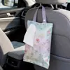 Nova Caixa de Lenços para Carro Bordada Floral Estilo 3D, Porta-Lenços de Carro para Pendurar, Bolsa Pendurada para Decoração de Interior de Carro