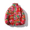 Chaqueta acolchada de algodón con flores grandes del noreste Shake Sound Internet Popular para hombres y mujeres Moda nacional Estilo chino Chaqueta acolchada de algodón grueso con flores de peonía Chaqueta cálida de invierno