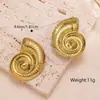 Pendientes Irregulares Geométricos de Nuevo Producto Transfronterizos, Acero Inoxidable de Acero de Titanio Chapado en Oro de 18 Quilates, Pendientes Vintage, Joyería Exquisita de Alta Gama