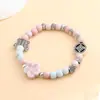 Novo Bracelete de Cerâmica Estrela Concha Estilo Chinês Nicho Versátil Leve Luxo Bracelete de Contas para Meninas Joia de Casal Jingdezhen