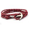 Pulsera de Moda de Estilo Coreano de Venta Caliente de AliExpress, Distintiva Tipo Ancla Vintage, Versátil, Multicapa, Tejida a Mano, Joyería para Mujer