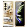 Funda plegable ligera de lujo para Samsung Fold5, con vidrio galvanizado pintado, carcasa protectora de mármol resistente a caídas.