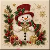 Pintura Diamante DIY Handmade de Natal com Pérolas e Diamantes 5D Transfronteiriça Novo Papai Noel Árvore de Natal Materiais de Decoração
