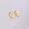 Etiqueta de Bendición de Aleación Nafu Recubierta de Oro de 14 Quilates que Conserva el Color Marca de Bendición Colgante Pequeño para Pulsera DIY Joyería Hecha a Mano Colgante