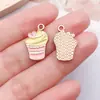 Aleación de Goteo de Aceite Dibujos Animados Helado Hamburguesa Pastel Pendientes Llavero Colgante Encanto Pequeña Joyería DIY Accesorios