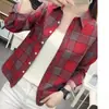 Camisa a Cuadros Estilo Estudiante para Mujer Manga Larga Estilo Coreano Holgada Nueva Primavera y Otoño 2025 Estilo Preppy Camisa Exterior Top para Mujer