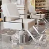 Silla de Salón Reclinable con Altura Ajustable para Cortes de Cabello, Giratoria y Adecuada para Teñido de Cabello, Hecha de Acero Inoxidable