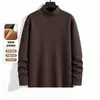2026 Terciopelo Alemán Doble Cara Otoño/Invierno Transfronterizo Europeo y Americano Camiseta de Manga Larga para Hombre Cuello Medio Alto Protección contra el Frío Aterciopelada Cálida Versátil Capa Base