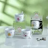 Caneca de cerâmica para café, caneca individual com colher, caneca de casal de desenho animado, caneca de publicidade, LOGOTIPO personalizado, presente de evento
