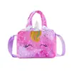 Venta de liquidación: Elegantes Bolsos para Niñas Pequeñas, Lindos Bolsos de Hombro, Bolsos Cruzados, Bolsos Cruzados de Peluche Tie-Dye de Unicornio Coloridos para Niñas