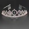 Corona de Cumpleaños Transfronteriza para Niña Diadema de Pedrería Accesorios para el Cabello Cinturón de Decoración de Etiqueta de Reina Suministros para Fiestas Cristal Brillante