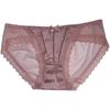 Ropa interior femenina de satén retro francés color nude, bragas de malla sexy de encaje puro, ropa interior femenina de cintura baja
