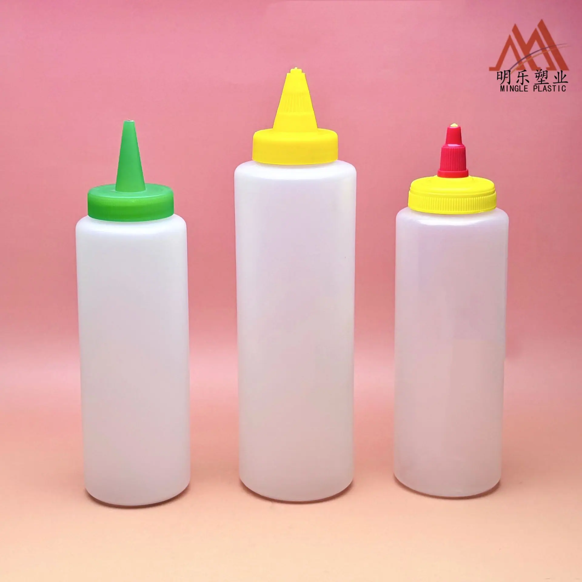 250-300ML+500ml直筒圆广口PE瓶(新黄盖+尖嘴