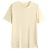 Camiseta Masculina Casual de Algodão Puro 200g, Manga Curta com Ombro Normal, Cor Sólida, Gola Redonda, Manga Meia, Tamanho Grande, Camisa Básica com Estampa de Logo, Venda por Atacado