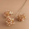 Flores Artificiales Doradas, Arreglo Floral de Cubeta de Bendición de Año Nuevo, Material Floral para Salón de Bodas de Eucalipto y Frutos de Acebo, Adornos Chinos