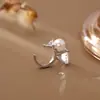 Arete de Clip Brillante de Zirconia y Perla, Gama Alta, Moderno, Exquisito, Versátil, Pendientes Elegantes para Mujer, Accesorios de Moda Tendencia Estilo Celebridad de Internet