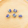 Fábrica direta de cloisonné cobre banhado a ouro cloisonné azul antigo contas de seis pétalas pulseira diy grampo de cabelo combinação