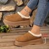 Botas de Neve Vintage para Exterior com Aumento de Altura, Estilo Birkenstock, 2025 com Sola Grossa, Forradas com Lã, Espessadas, Meias Chinelo Fechadas na Ponta para Mulheres, Quentes