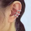Clip de Osso de Orelha em Formato de C com Cravação de Diamantes, Não Perfurante, Melhor Venda Transfronteiriça Europeia e Americana para Mulheres, Estiloso e Elegante, Conjunto Compacto de 3 Peças