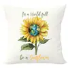 Nueva Almohada Caliente de Amazon al por Mayor Funda de Almohada de Girasol Simple de Moda Cojín Funda de Almohada para Sofá