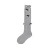 Nuevos Calcetines de Canalé para Otoño/Invierno Estilo Princesa con Volantes y Lazo Versátiles Largos Anti-Pilling Calcetines Holgados para Niñas