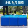 Piscina de Lona para Peixes com Suporte Reforçado, Lona Impermeável, Dobrável e Montável para Uso Doméstico e ao Ar Livre