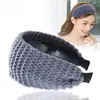 Diadema de ala ancha al por mayor transfronteriza versión coreana para otoño e invierno clip de pelo de lana popular en línea diadema de punto elegante horquilla joya diadema