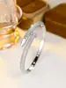 Pulseira Aberta para Unha com Cravação de Diamantes Galvanizada Estilo Coreano Transfronteiriça, Pulseira de Joia Personalizada Simples da Moda Tendência Europeia e Americana de Nicho