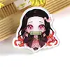 Broche Acrílico Demon Slayer Desenho Animado Anime Periféricos Crachá de Estudante Acessórios para Bolsa Coração de Menina Chaveiro Patch