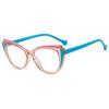 2023 nuevo marco de hechizo ojo de gato moda TR90 luz anti-azul espejo plano liso gafas versátiles casuales de alta gama