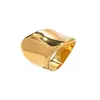 Joyería Lele Moda Europea y Americana Elegante Versátil Asimétrico Exagerado Brillante Ancho Geométrico Anillo Joyería de Mano de Acero Inoxidable para Mujer