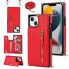 Para iPhone 14 PRO Mobile Phone Leather Case Apple Zipper Fruit 13 Crossbody Mobile Phone Case Moda Feminina Lanyard Case Protetor