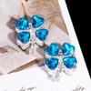 Cristal Resistente Flor de Corazón de Trébol de Cuatro Hojas Aleación Cuentas Sueltas Hecho a Mano DIY Cuentas de Agujero Recto Accesorios para Cadena de Teléfono Cadena de Bolsa