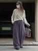 Invierno Nuevo Estilo Coreano Estilo Simple Casual Volumen Curvo Cintura Elástica Pantalones Casuales Pantalones Sueltos de Pierna Ancha para Mujer