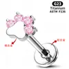 Titanio G23 Zirconio Uña de Gato para Oreja Uña para Labio Uña para Cartílago de Oreja F136 Perforación Humana Rosca Interna Joyería Linda de Dibujos Animados