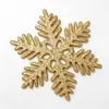 Decorações de Natal 10CM peças de floco de neve, peças de floco de neve de plástico com glitter, ornamento pendurado de floco de neve oco para decoração de árvore de Natal